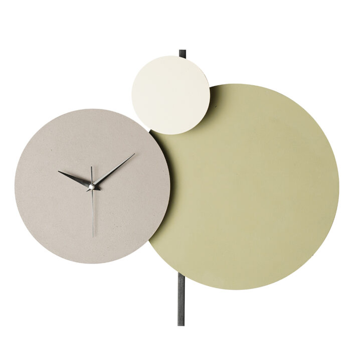 WALL CLOCK HM4330 METAL IN GREY, LIGHT GREEN AND WHITE 46,5x41,5Hcm.