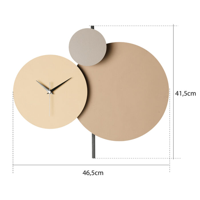 WALL CLOCK HM4331 METAL IN LIGHT GREY, CAPPUCCINO AND BEIGE 46,5x41,5Hcm.