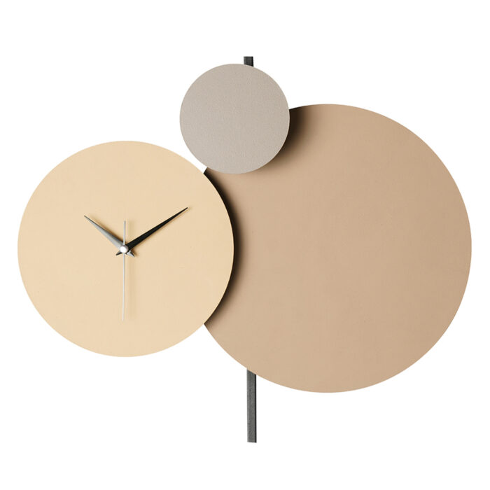 WALL CLOCK HM4331 METAL IN LIGHT GREY, CAPPUCCINO AND BEIGE 46,5x41,5Hcm.
