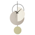 WALL CLOCK HM4332 METAL IN GREY, LIGHT GREEN AND WHITE 30.5x68H cm.
