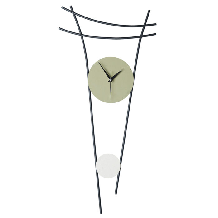 WALL CLOCK HM4334 METAL IN GREY, LIGHT GREEN AND WHITE 34x73H cm.