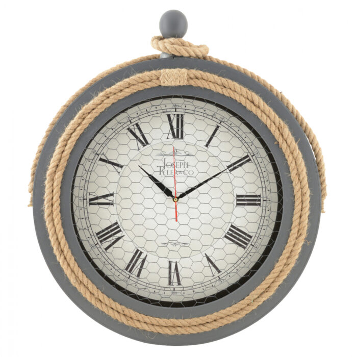 GRAY METAL WALL CLOCK WITH ROPE HM7452.01 D50 cm.