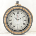GRAY METAL WALL CLOCK WITH ROPE HM7452.01 D50 cm.