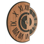 WALL CLOCK BLACK METAL WITH MDF HM7454 D41 cm.
