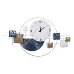 WALL CLOCK HM4209 METAL IN WHITE COLOR WITH BLACK POINTERS & NUMBERS 92x51Hcm.