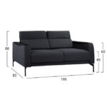Set 2 pieces Sofa 3 & 2 Seater Tricia Grey with Black PU HM11273