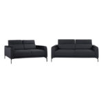 Set 2 pieces Sofa 3 & 2 Seater Tricia Grey with Black PU HM11273