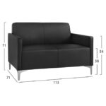 Ser 2 pieces Sofa 3 & 2 Seater Nellie HM11274.01 Black color