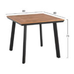Set 3 pieces with Table 80x80x73cm & Armchairs Aluminum Grey color HM10540.10