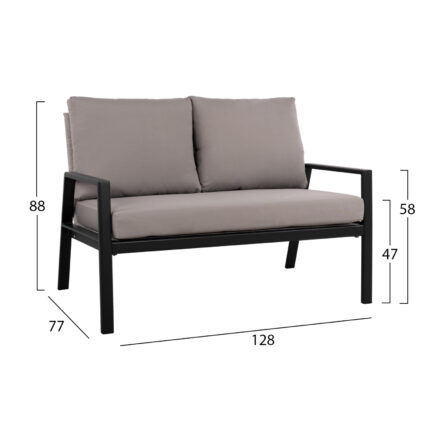 Set 4 pieces Living Room Anthracite -Grey HM5128.12 Grey Textilene