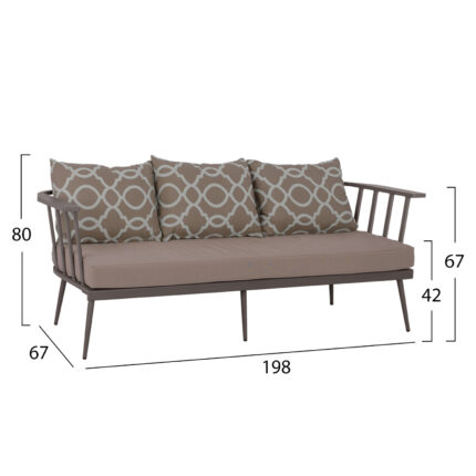 Set 4 pieces Living Room Aluminum HM5271.10 with pillows