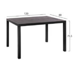 Set 5 pieces Table 120x80x75.5 & Armchairs Aluminum Grey color HM10520