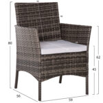 OUTDOOR LOUNGE SET 4PCS STASIA HM6089.02 SYNTHETIC RATTAN IN GREY-CUSHIONS IN BEIGE