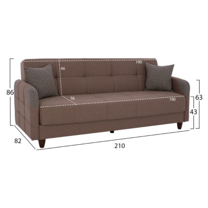 HM11749.01 sofa-bed set of 3-seater and 2-seater, beige