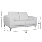 Set sofa 3 pieces Kenzie with White PU HM10329.01