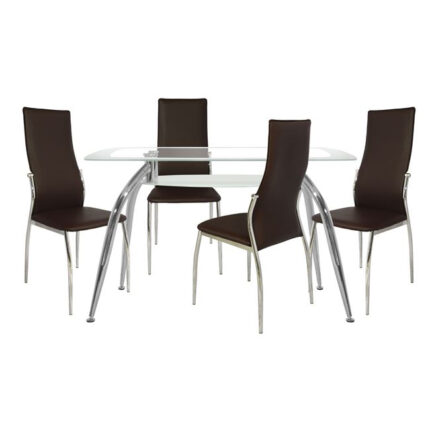Set Dining Table 5 pieces Table Norris 120x75 Kim Brown HM10060.03