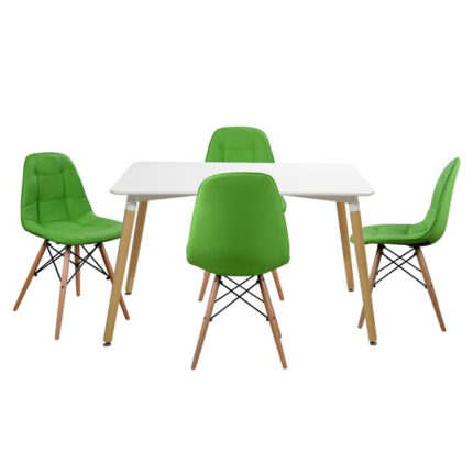 Set Dining table 5 pieces Table Minimal 120x80- Cosy Green HM10078.011
