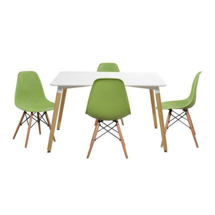 Set dining table 5 pieces Table minimal 120x80x73 cm- Tonia Green HM10080.10