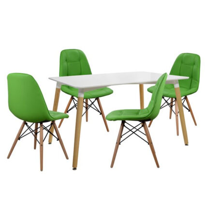 Set Dining table 5 pieces Table Minimal 120x80- Cosy Green HM10078.011