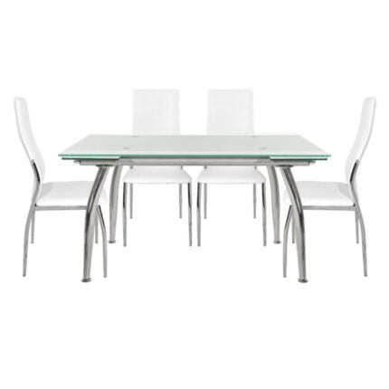 Set dining table 5 pieces Table Loca 170x80- Kim White HM10011.01