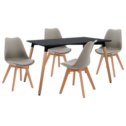 Set Dining Table 5 pieces with Table and 4 chairs HM10233 120x80x73 cm
