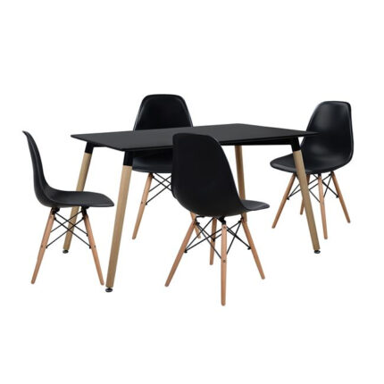 Set Dining Table 5 pieces with Table and 4 chairs HM102225 120x80x73 cm