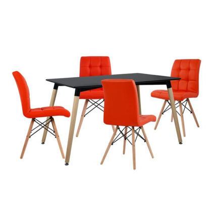 Set Dining Table 5 pieces with Table 120x80x73 cm and 4 chairs HM10221