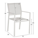 OUTDOOR DINING SET HM11828 5PCS ALUMINUM TABLE AND METAL ARMCHAIRS IN WHITE- WHITE TEXTLINE