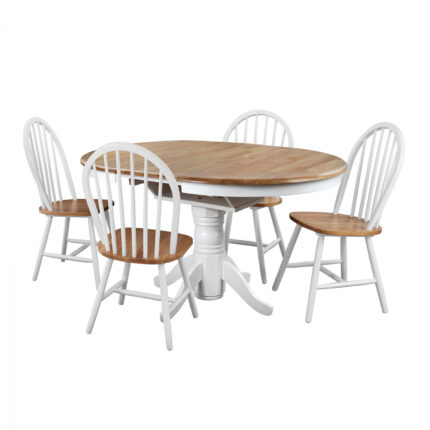 Set Dining Table 5 pieces Table White & chairs HM8057