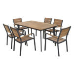 Set Dining Table 7pieces Grey HM5240.02