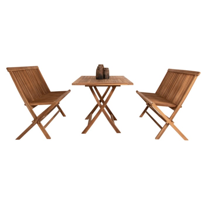 OUTDOOR DINING SET 3PCS KENDALL HM11952 SOLID TEAK WOOD IN NATURAL COLOR