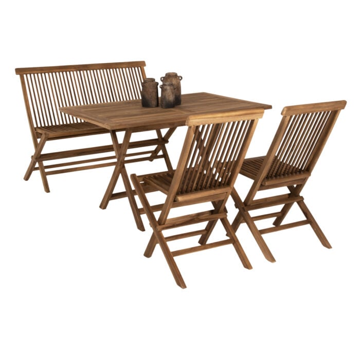 set trapezarias exot choroy 4tmch fb9119 4 1 Outdoor Dining Set 4pcs Kendall Hm11953 Solid Teak Wood In Natural Color