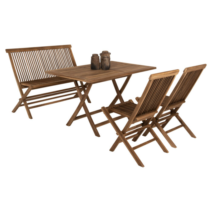 set trapezarias exot choroy 4tmch fb9119 5 1 Outdoor Dining Set 4pcs Kendall Hm11953 Solid Teak Wood In Natural Color