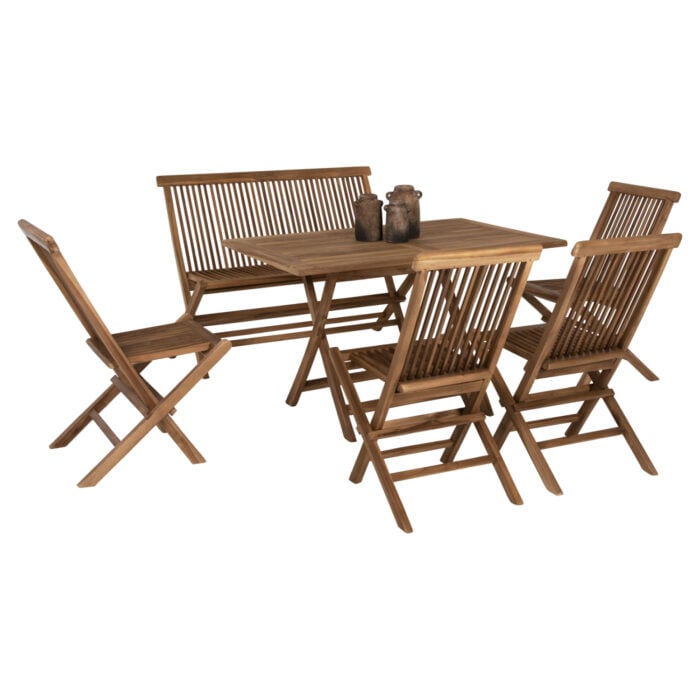 set trapezarias exot choroy 6tmch fb9119 4 1 Outdoor Dining Set 6pcs Kendall Hm11954 Solid Teak Wood In Natural Color