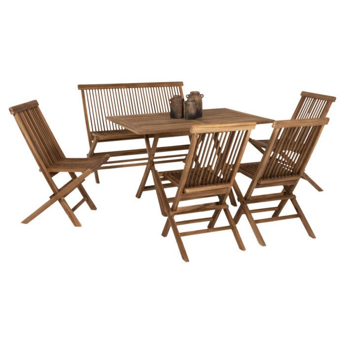 set trapezarias exot choroy 6tmch fb9119 5 1 Outdoor Dining Set 6pcs Kendall Hm11954 Solid Teak Wood In Natural Color