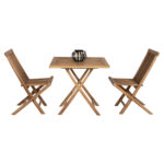 OUTDOOR DINING SET 3PCS FOLDABLE KENDALL ΗΜ11951 SOLID TEAK WOOD IN NATURAL COLOR
