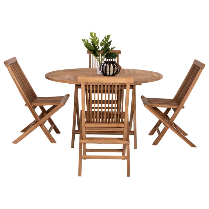set trapezarias exotchoroy 5tmch fb91195 4 1 Outdoor Dining Set 5pcs Kendall Hm11956 Solid Teak Wood In Natural Color