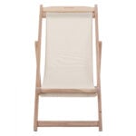 DECK CHAIR WITHOUT ARMS SOLID BEECH WOOD IN WHITE WITH PVC 2X1 ECRU HM11497.02