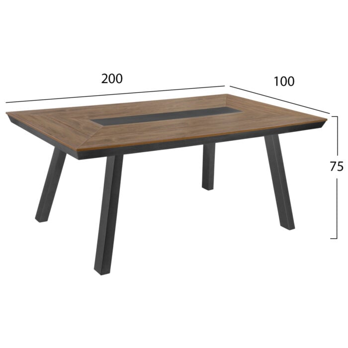 trapezi aloyminioy me polywood 200x94 gk 1 Aluminum Table With Rubberwood 200x100 Grey Hm5131.12 (Copy)