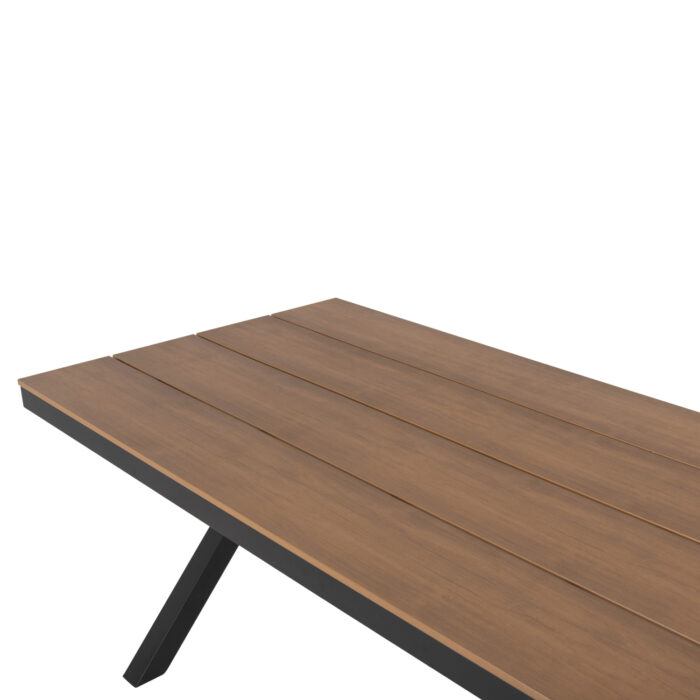 trapezi aloyminioy orthogonio fb9603901 5 1 Aluminum Rectangular Table Tawnee Hm6039.01 Anthracite-rubberwood In Natural Wood 219,5x89,5x73cm.