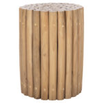 SIDE TABLE ROUND COOTER HM9866 TEAK BRANCHES IN NATURAL COLOR Φ29,5x40,5Hcm.