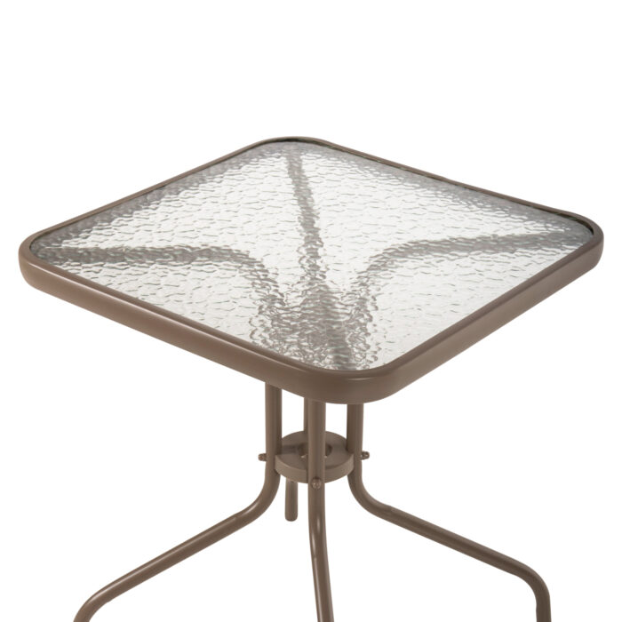 trapezi exotchoroy fb9503504 metallo sam 4 1 Outdoor Table Square Figo Hm5035.04 Champagne Metal-glass Tabletop 60Χ60Χ70hcm