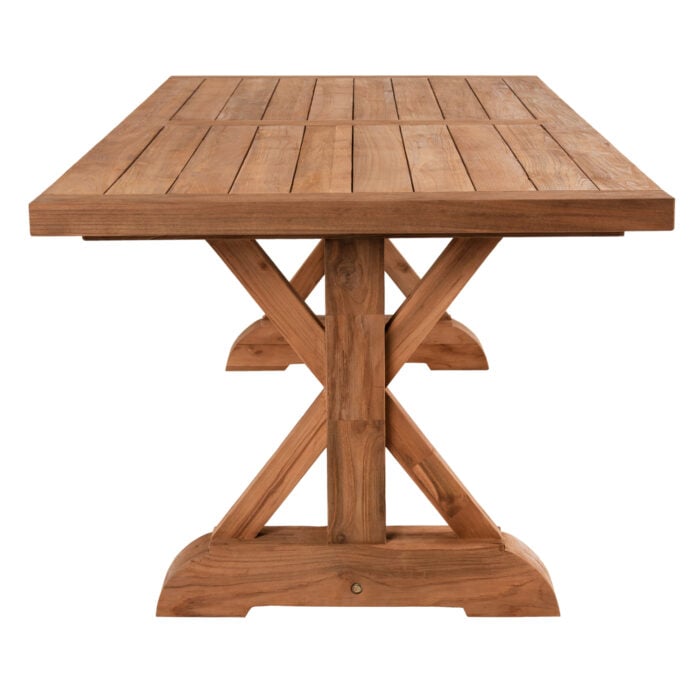 trapezi pik nik fb95964 anakyklomeno xyl 4 1 Outdoor Cross Leg Dining Table Hm5964 Recycled Teak Wood In Natural Color 240x100x75hcm.