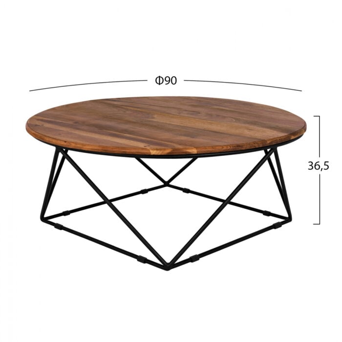 Coffee Table Berlin HM8201.11 solid acacia wood Φ90X36,5Η