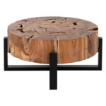 COFFEE TABLE HM9352 ROUND SOLID TEAK NATURAL COLOR Φ80x40H
