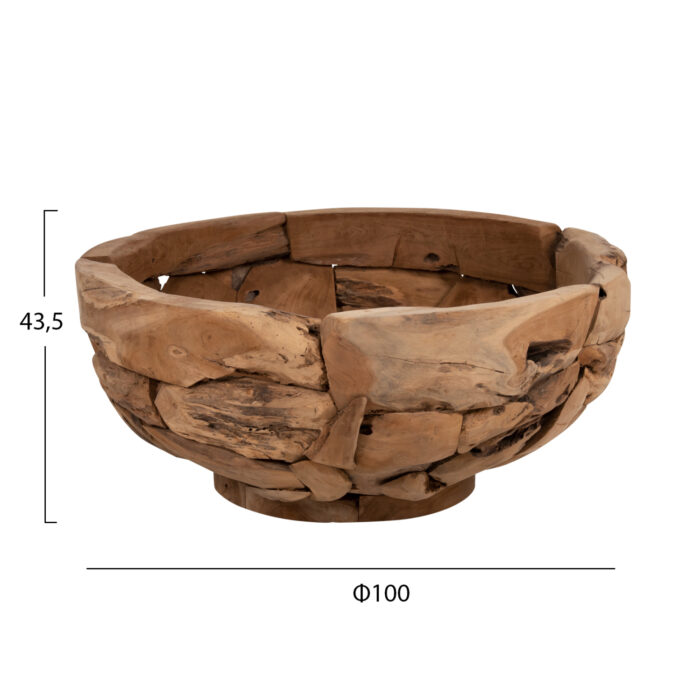 COFFEE TABLE ROUND HM4279 TEAK TREE ROOT PIECES IN NATURAL COLOR Φ100x43,5Hcm.