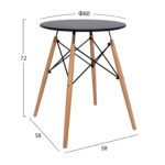 DINING TABLE ROUND MINIMAL HM0060.02 MDF IN BLACK COLOR-BEECH WOOD LEGS IN NATURAL COLOR Φ60Χ72Hcm.