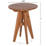 OUTDOOR ROUND TABLE LEO HM9859.11 SOLID TEAK WOOD IN NATURAL Φ60x75Hcm.