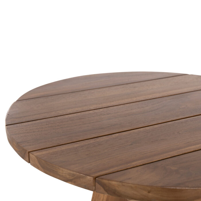 trapezi stroggylo fb9985911 masif xylo t 5 1 Outdoor Round Table Leo Hm9859.11 Solid Teak Wood In Natural Φ60x75hcm.