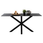 DINING TABLE SINTERED STONE BLACK METAL LEGS 160x90x75H cmHM9308.01
